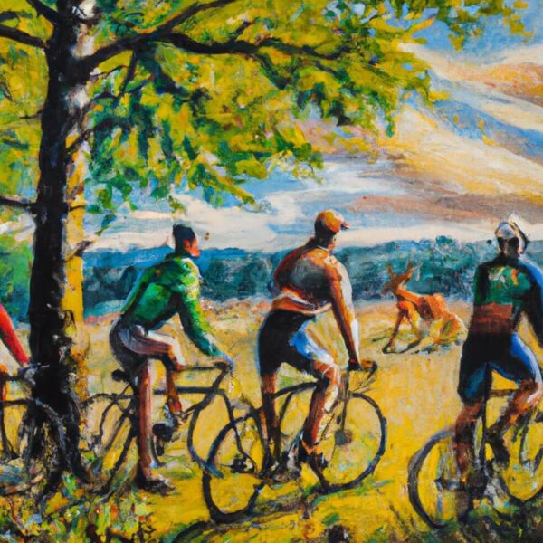 Eine Runde mit dem Fahrrad durch den Wald fahren. An einem Bach eine Pause machen und Rehe beobachten.