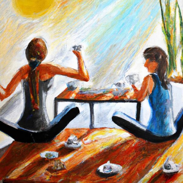 Bis 9 Uhr ausschlafen, Yoga mit einer Freundin, draußen in der Natur. Danach ein Müsli mit Früchten und Cappuccino. Draußen am See liegen und lesen, schwimmen gehen und was spielen. Abends Salat und Pizza.