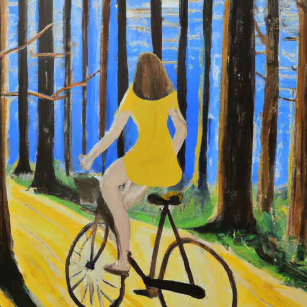 Eine Radtour durch den Wald.