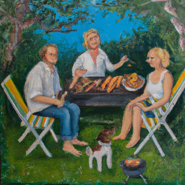 Mit meiner Familie im Garten grillen