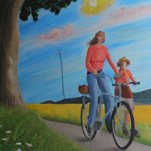 Radtour mit meinem Sohn, danach Eis essen und bisschen Shopping