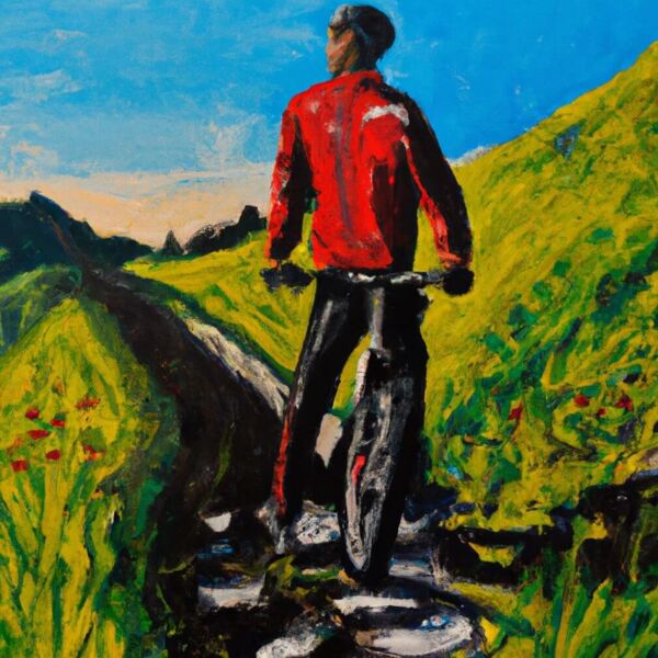Mountainbiking in den Alpen.