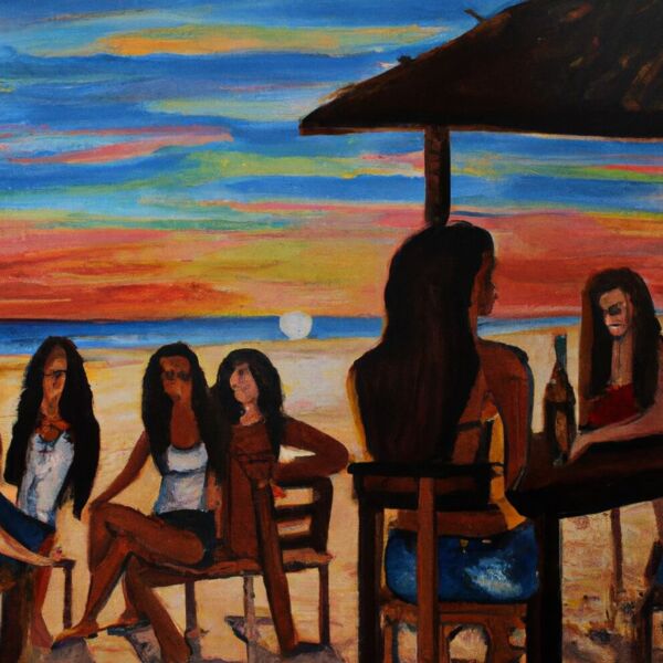 Ich treffe mich mit meiner Familie, meinem Freund und meinen engsten Freunden, wir sitzen in einer Strandbar bei perfektem Sonnenwetter und quatschen. Abends schauen wir uns einen Sonnenuntergang an.