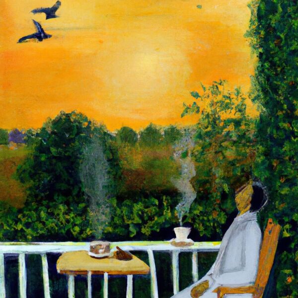 Ein Sonnenaufgang auf der Terrasse, Komplette Stille, keine Autos, keine Stimmen, nur Vogelgezwitscher, dass den Tag langsam starten lässt. Eine Tasse heißen Kaffee, der die Sinne langsam schärft und ein das Gefühl an Stärke kaum zu überbieten zu sein.
