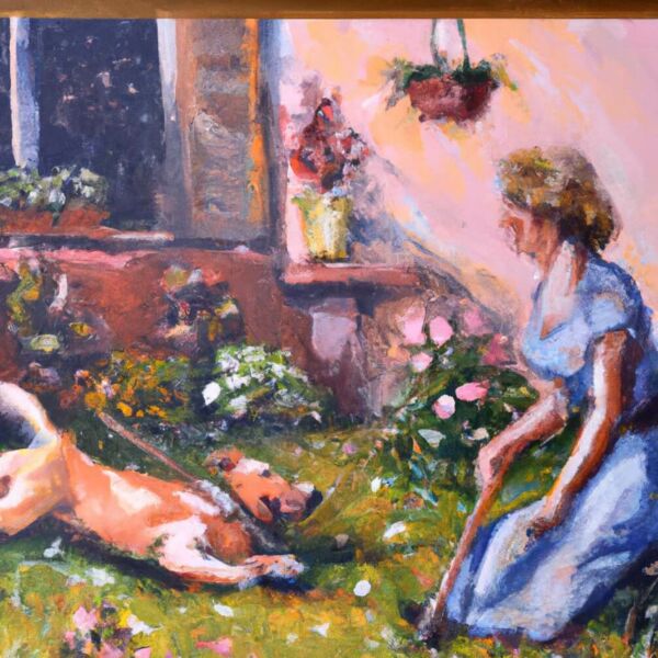 In der Sonne mit dem Hund spazieren gehen. Im Garten Blumen pflanzen, mich mit lieben Freunden zum Essen treffen.